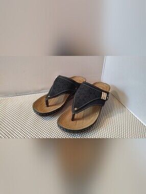 Women's Size 41 Sandals New Without Tags Black/Tan/Gold